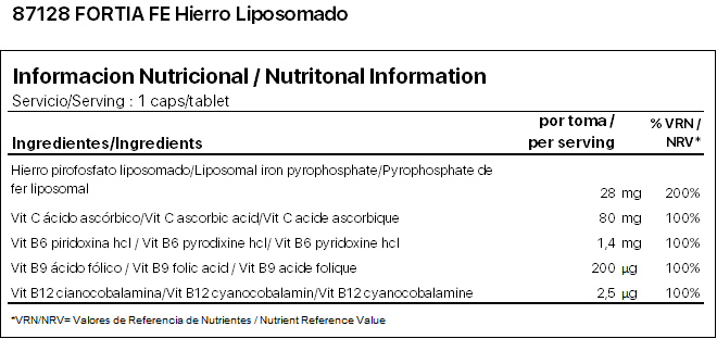 Info. Nutricional Fe Liposomado